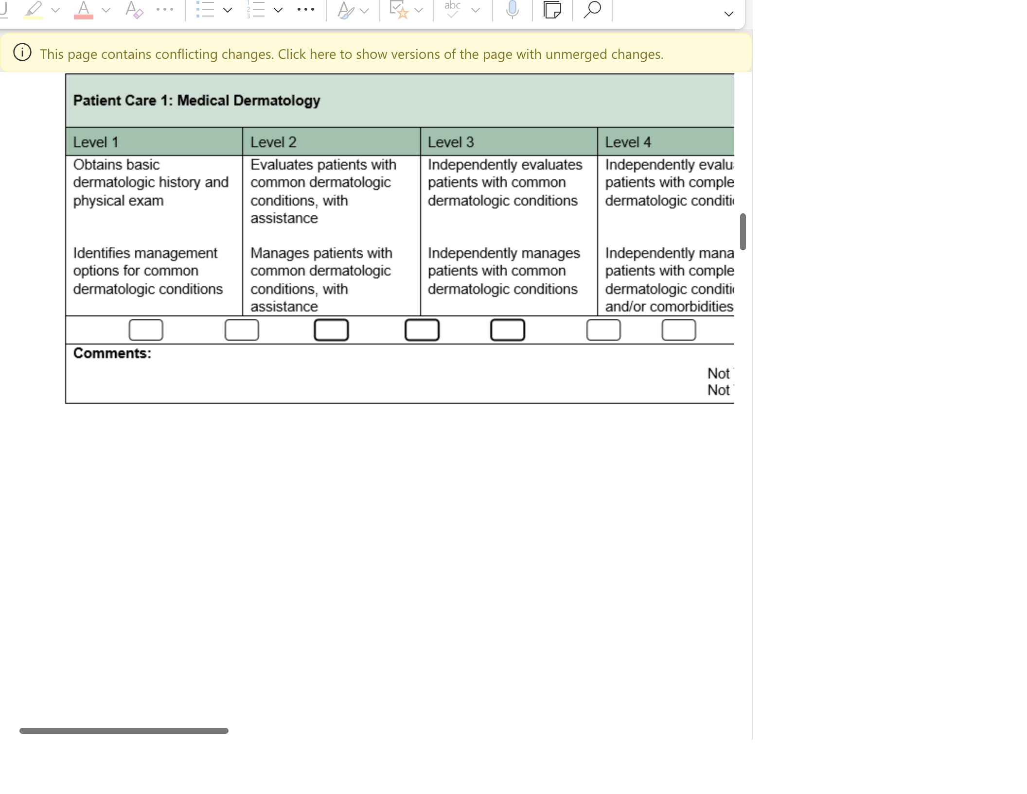 ... abc V This page contains conflicting changes. Click here to show versions of the page with unmerged changes. Patient Care 1: Medical Dermatology L