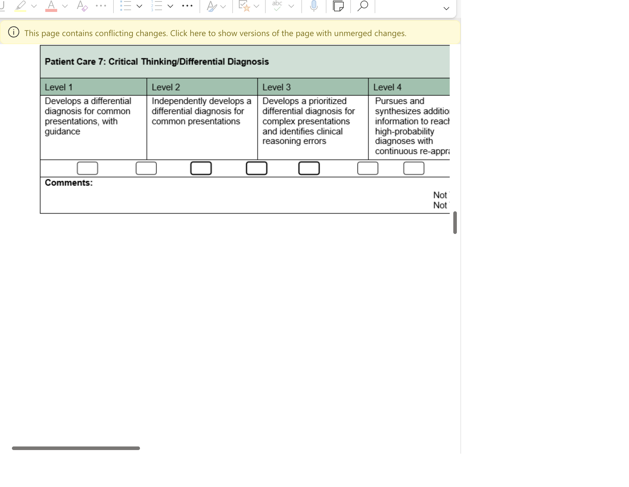 V ... abc V U V This page contains conflicting changes. Click here to show versions of the page with unmerged changes. Patient Care 7: Critical Thinki